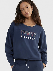 TH CROPPED OVERSIZED SWEATSHIRT Navy