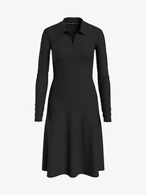 TH OPEN NECK POLO DRESS Dark Sable