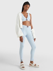 TH RIBBED LOGO LEGGING Chambray Sky