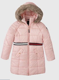 TH KIDS FUR-LINED LONG PUFFER Rose Shadow