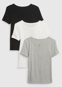 GAP Kids Rib T-Shirt (3-Pack) Dark Night