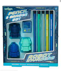 Smiggle Vision Eraser Pencil Box Set Navy