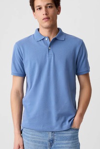 gapfactory Stretch Pique Polo Shirt Bainbridge blue