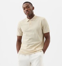 gapfactory Stretch Pique Polo Shirt Tan chino