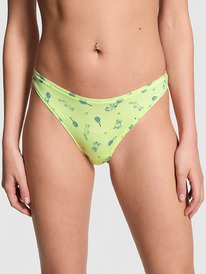 Victoriassecret Cotton High-Leg Thong Panty Lime Cream Sport Dog Print (6CUQ)