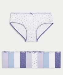 marksandspencer 10pk Cotton with Stretch Star Knickers (2-14 Yrs)
