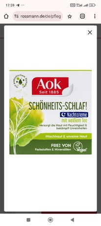 rossmann Aok Schnheits-Schlaf! Nachtcreme