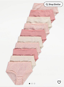 ASDA Pink Heart Spot Briefs10 Pack
