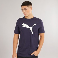 Mandmdirect Puma Mens Essentials Large Logo T-Shirt Navy