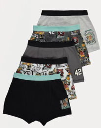 ASDA Grey Collegiate Trunks 5 Pack