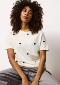 Tuclothing White Spotty Printed T-Shirt
