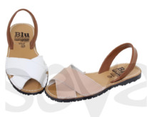 sevacalzados Avarca menorquina Damen Ledersandalen 394BLU